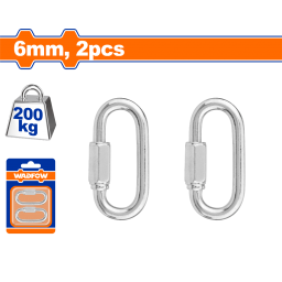 MOSQUETON 6MM X2 UNIDADES CON ROSCA 200KG WADFOW WQL1K01